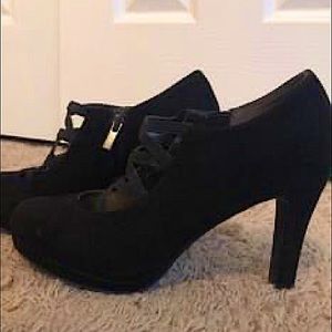 Black Lace Up Stilettos